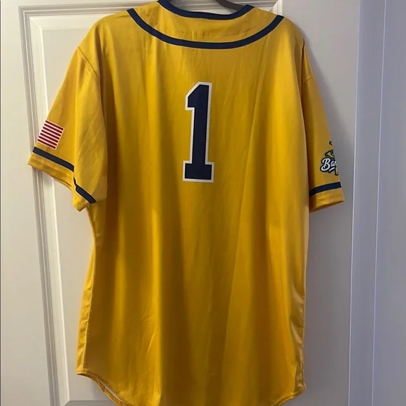 Savannah Bananas Yellow Baseball Jersey with Blue Accents - Picture 3 of 3
